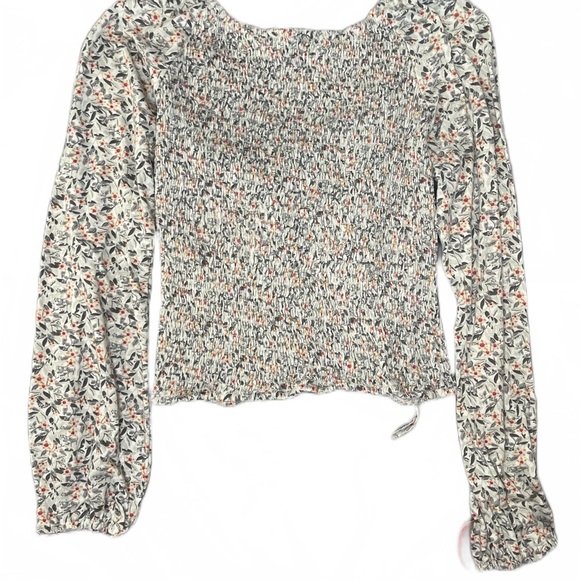 Willow & Root Long Sleeve Floral Crop Top with Ruching Size L - Picture 3 of 8